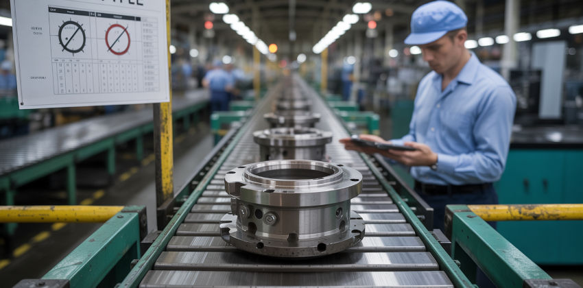 A close up of a defective machine part