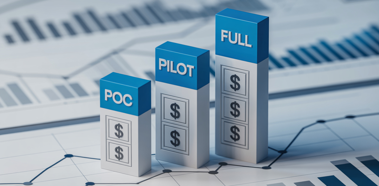 Blocks containing the text 'POC', 'PILOT' and 'FULL'.