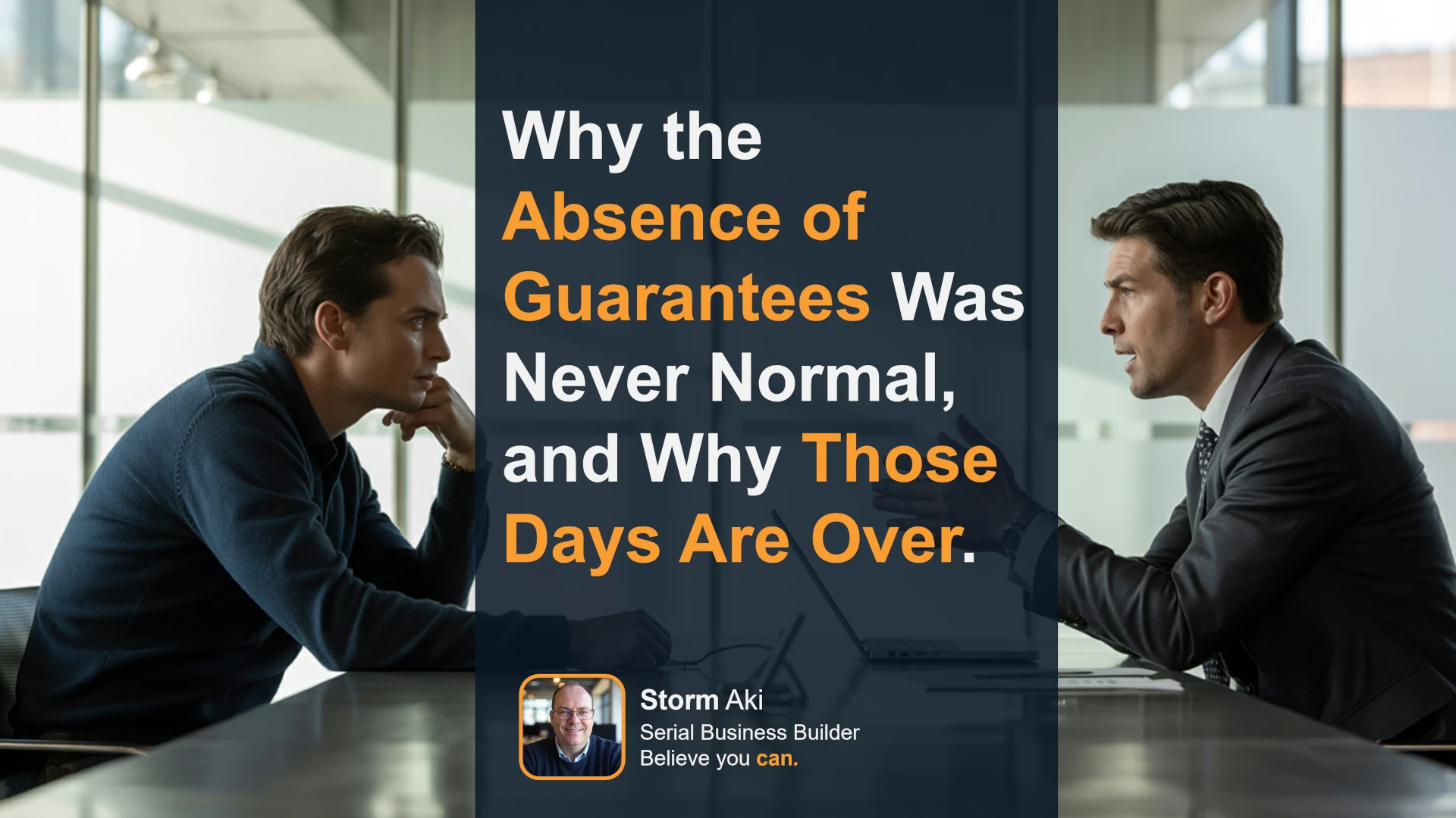 A founder sitting across from a marketing agency, analysing everything they say and do